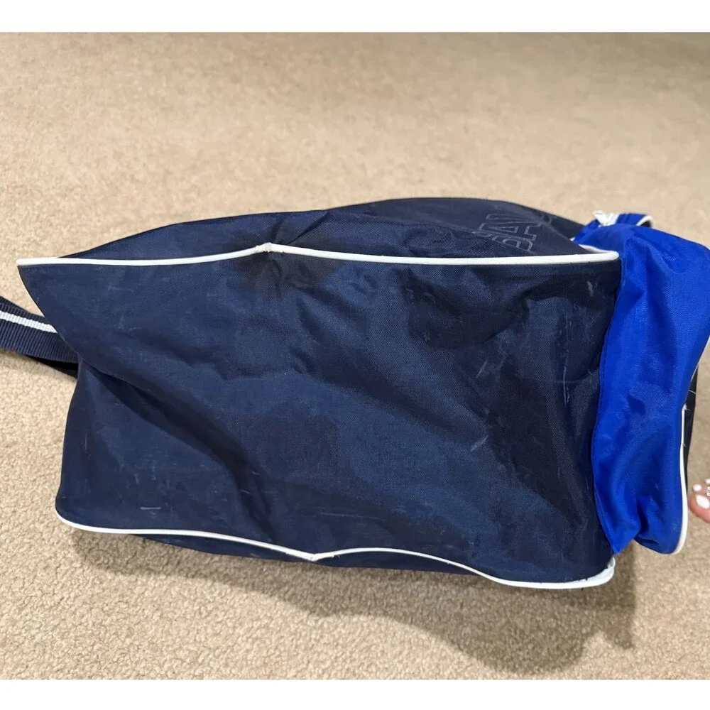 Vintage 90s Salomon Ski Boot Duffle Bag Blue White Streetwear Travel Rare